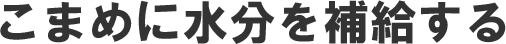 こまめに水分を補給する
