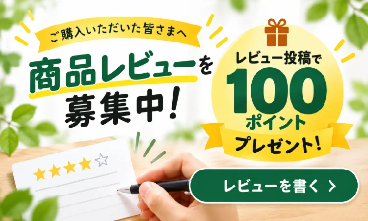 商品レビュー募集中 レビュー投稿で100ポイントプレゼント